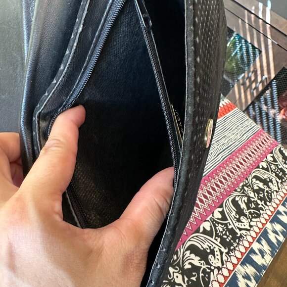 Bally Black Suede and Lizard Embossed Crossbody, Vintage, EUC - Picture 12 of 13